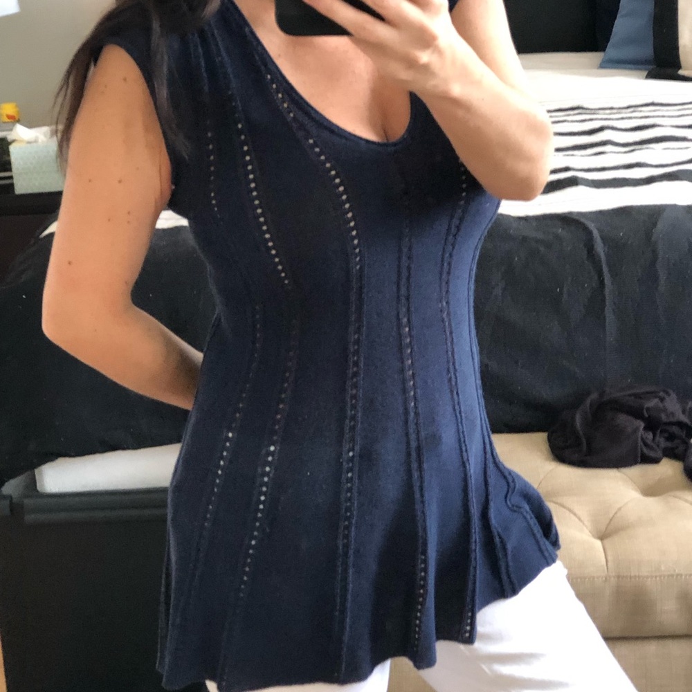 H&M short sleeve navy blue sweater Size XS